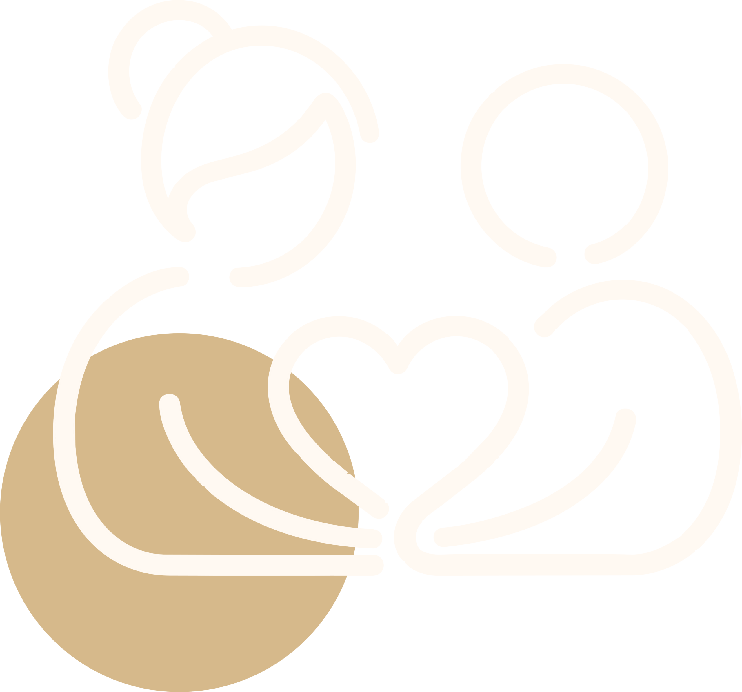 Goldener Kreis mit einem Icon von zwei Personen und einem Herz.