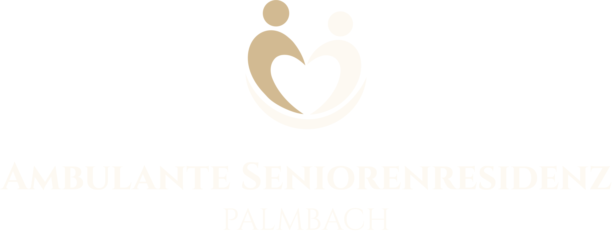 Logo Seniorenresidenz in Karlsruhe-Palmbach in Gold und Beige.
